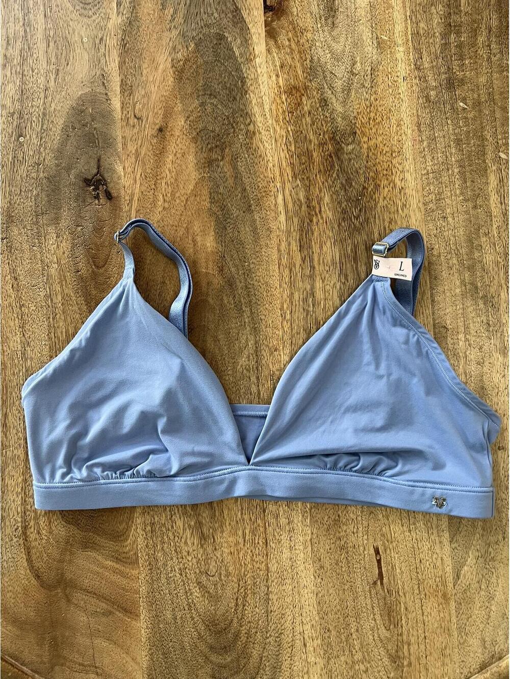 Victoria's Secret Dream Angel's Bra Women's size L Cameo Blue NWT Bralette